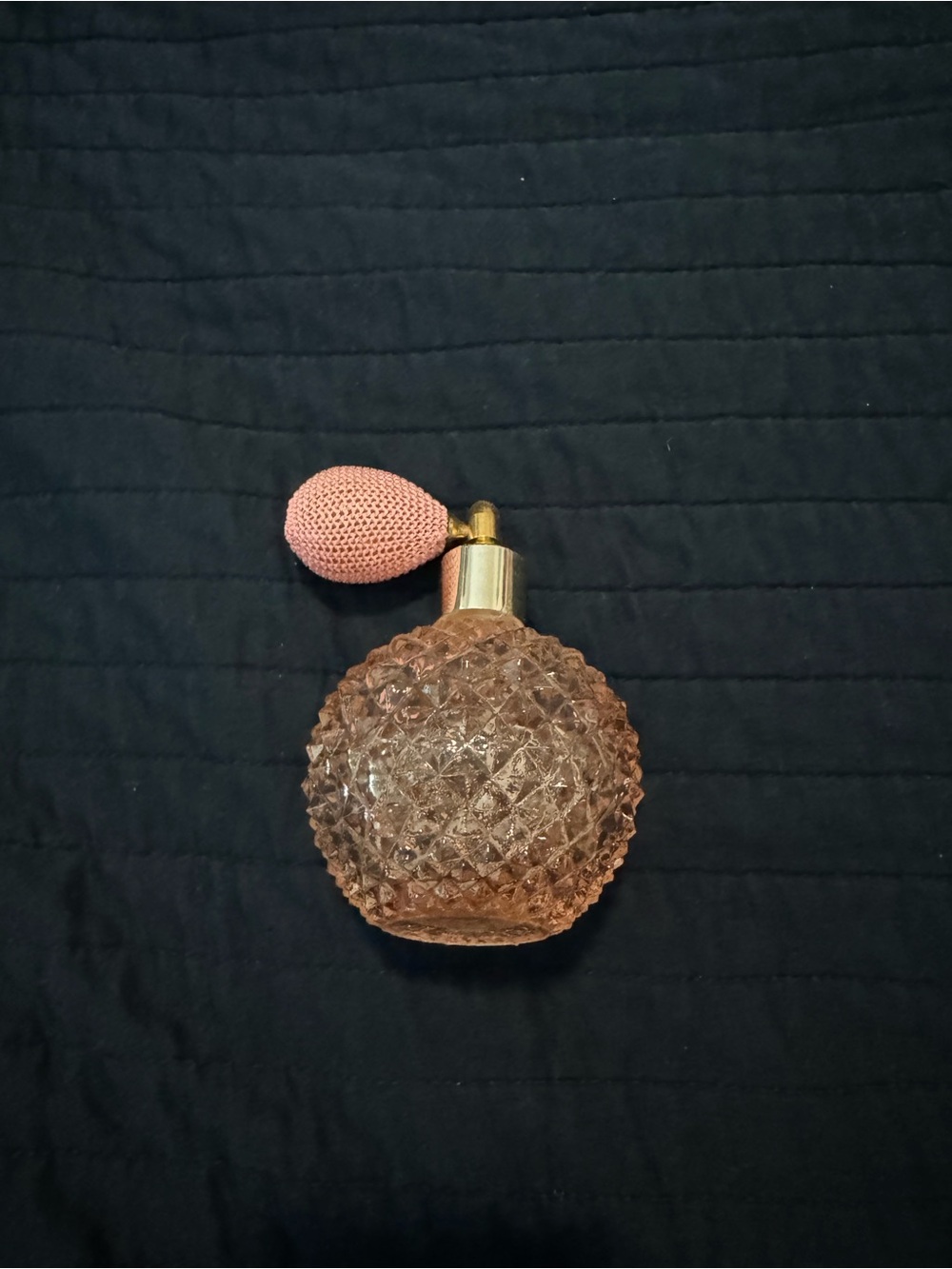 Pink Glass Perfume Bottle with Atomizer - Picture 2 of 2